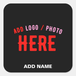 STYLISH MODERN CUSTOMIZABLE BLACK VERIFIED BRANDED SQUARE STICKER
