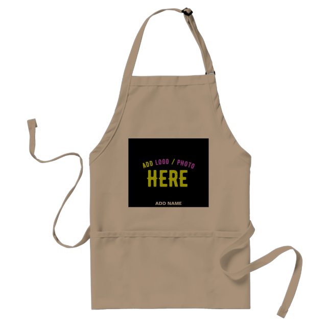 STYLISH MODERN CUSTOMIZABLE BLACK VERIFIED BRANDED STANDARD APRON (Front)
