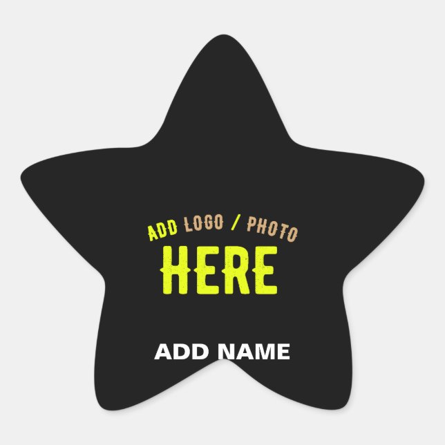 STYLISH MODERN CUSTOMIZABLE BLACK VERIFIED BRANDED STAR STICKER (Front)