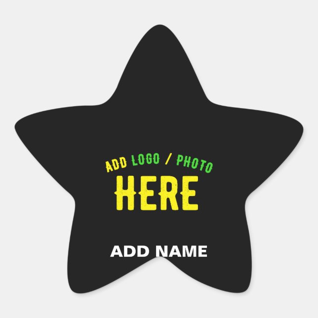 STYLISH MODERN CUSTOMIZABLE BLACK VERIFIED BRANDED STAR STICKER (Front)