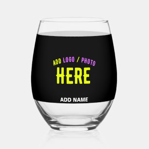 STYLISH MODERN CUSTOMIZABLE BLACK VERIFIED BRANDED STEMLESS WINE GLASS