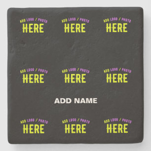STYLISH MODERN CUSTOMIZABLE BLACK VERIFIED BRANDED STONE COASTER
