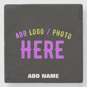 STYLISH MODERN CUSTOMIZABLE BLACK VERIFIED BRANDED STONE COASTER