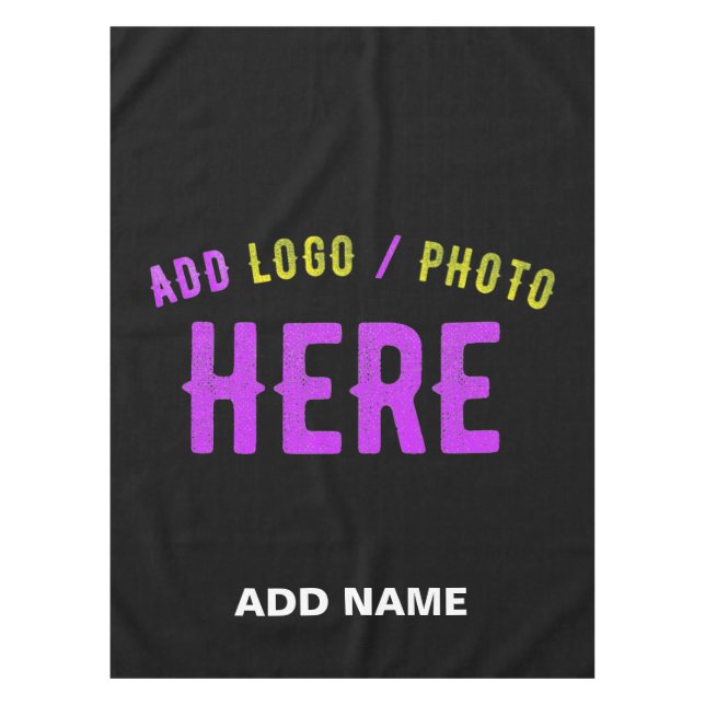 STYLISH MODERN CUSTOMIZABLE BLACK VERIFIED BRANDED TABLECLOTH (Front)