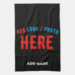 STYLISH MODERN CUSTOMIZABLE BLACK VERIFIED BRANDED TEA TOWEL
