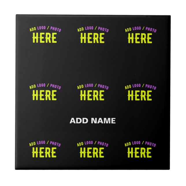 STYLISH MODERN CUSTOMIZABLE BLACK VERIFIED BRANDED TILE (Front)