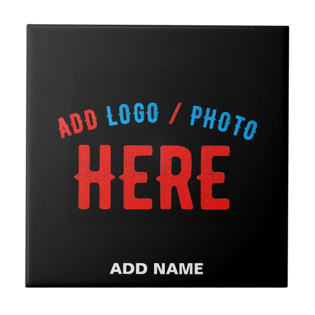 STYLISH MODERN CUSTOMIZABLE BLACK VERIFIED BRANDED TILE (Front)