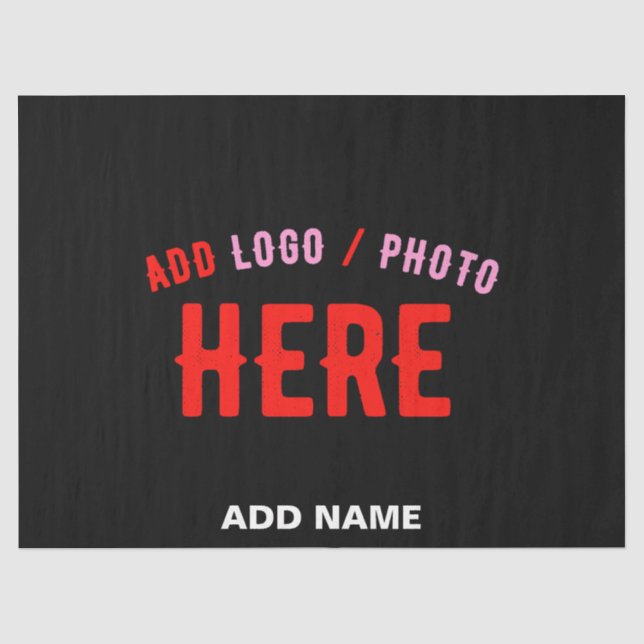 STYLISH MODERN CUSTOMIZABLE BLACK VERIFIED BRANDED TISSUE PAPER (Front)