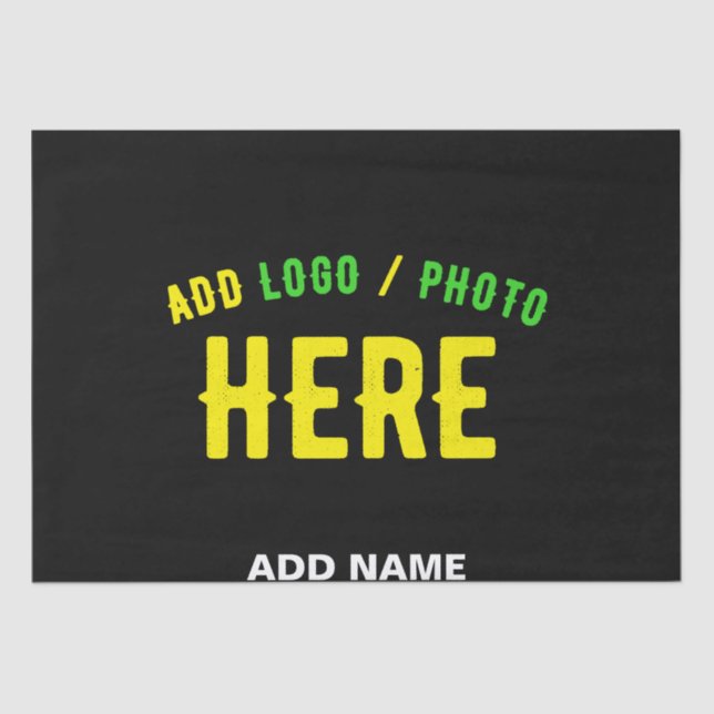 STYLISH MODERN CUSTOMIZABLE BLACK VERIFIED BRANDED TISSUE PAPER (Front)