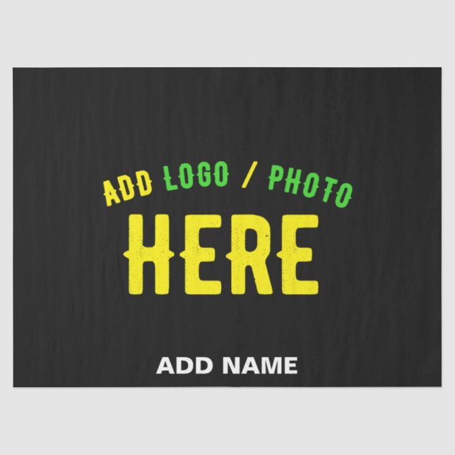 STYLISH MODERN CUSTOMIZABLE BLACK VERIFIED BRANDED TISSUE PAPER (Front)