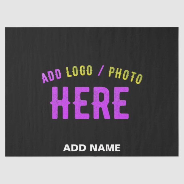 STYLISH MODERN CUSTOMIZABLE BLACK VERIFIED BRANDED TISSUE PAPER (Front)