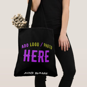 STYLISH MODERN CUSTOMIZABLE BLACK VERIFIED BRANDED TOTE BAG