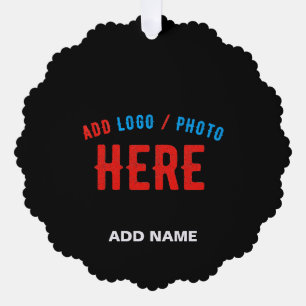 STYLISH MODERN CUSTOMIZABLE BLACK VERIFIED BRANDED TREE DECORATION CARD