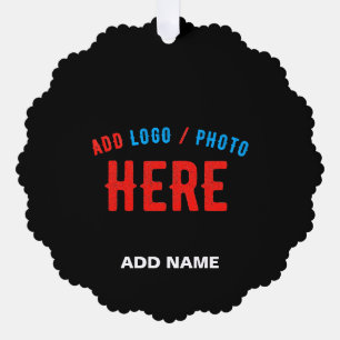 STYLISH MODERN CUSTOMIZABLE BLACK VERIFIED BRANDED TREE DECORATION CARD