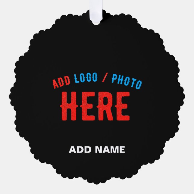STYLISH MODERN CUSTOMIZABLE BLACK VERIFIED BRANDED TREE DECORATION CARD (Front)