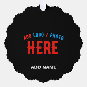 STYLISH MODERN CUSTOMIZABLE BLACK VERIFIED BRANDED TREE DECORATION CARD