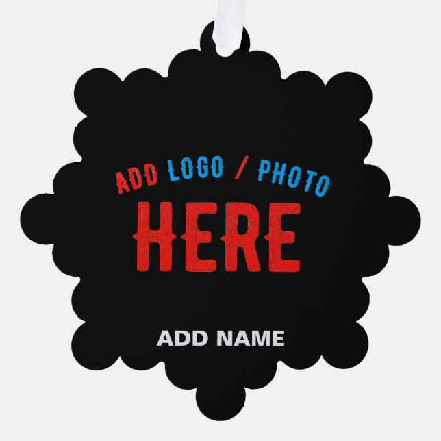 STYLISH MODERN CUSTOMIZABLE BLACK VERIFIED BRANDED TREE DECORATION CARD (Front)