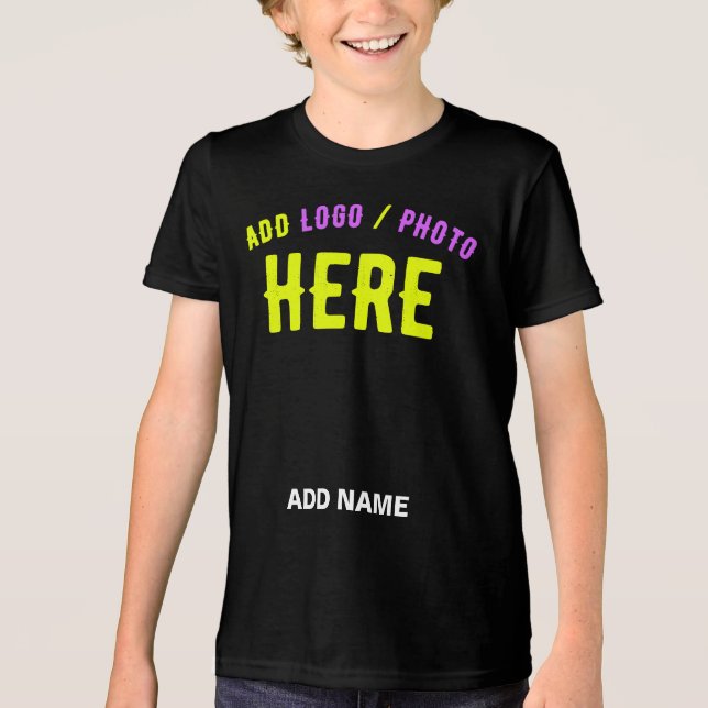STYLISH MODERN CUSTOMIZABLE BLACK VERIFIED BRANDED Tri-Blend SHIRT (Front)