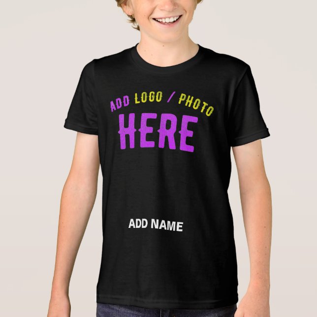 STYLISH MODERN CUSTOMIZABLE BLACK VERIFIED BRANDED Tri-Blend SHIRT (Front)