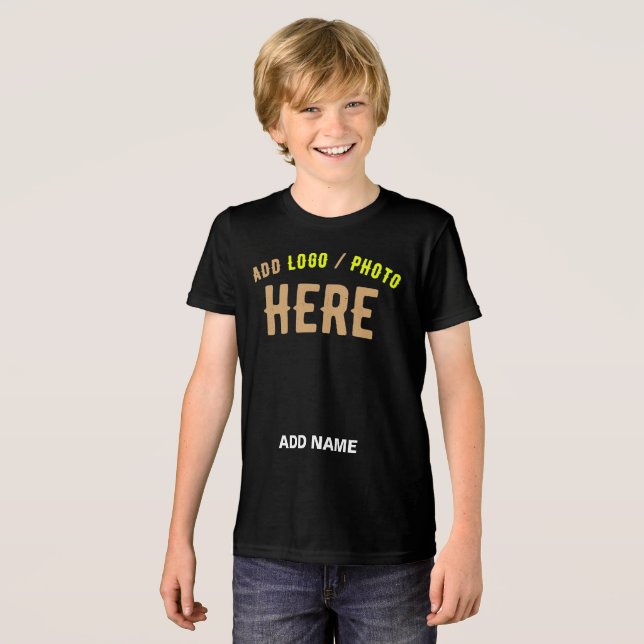 STYLISH MODERN CUSTOMIZABLE BLACK VERIFIED BRANDED Tri-Blend SHIRT (Front Full)
