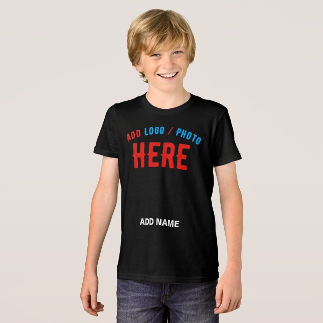 STYLISH MODERN CUSTOMIZABLE BLACK VERIFIED BRANDED Tri-Blend SHIRT (Front Full)