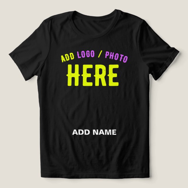 STYLISH MODERN CUSTOMIZABLE BLACK VERIFIED BRANDED Tri-Blend SHIRT (Design Front)