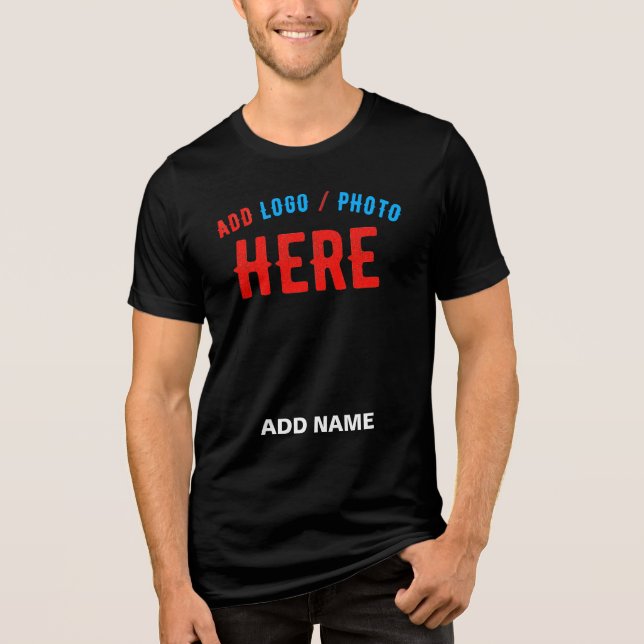 STYLISH MODERN CUSTOMIZABLE BLACK VERIFIED BRANDED Tri-Blend SHIRT (Front)