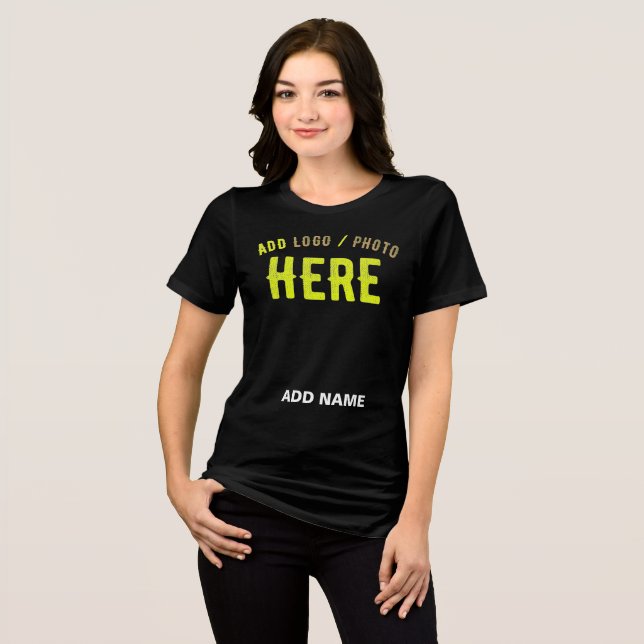 STYLISH MODERN CUSTOMIZABLE BLACK VERIFIED BRANDED Tri-Blend SHIRT (Front Full)
