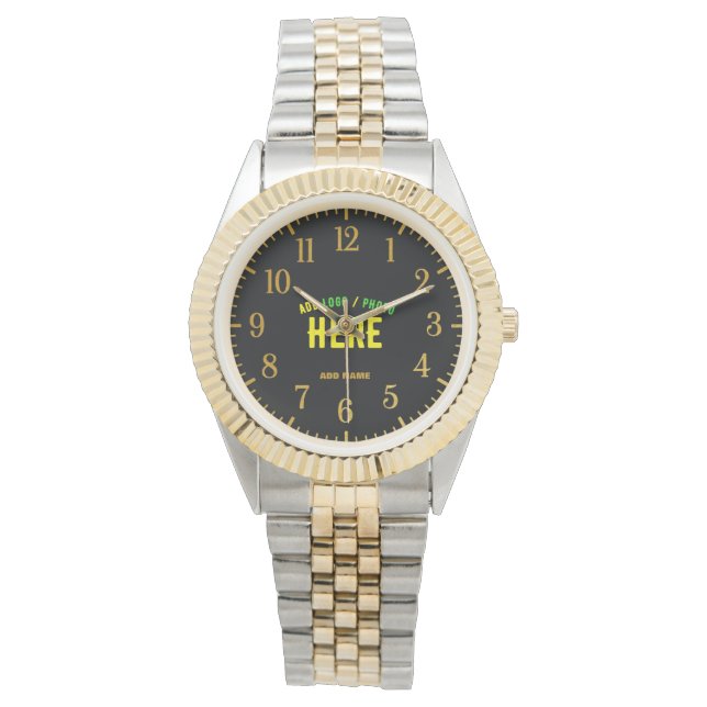 STYLISH MODERN CUSTOMIZABLE BLACK VERIFIED BRANDED WATCH (Front)