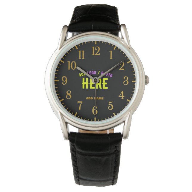 STYLISH MODERN CUSTOMIZABLE BLACK VERIFIED BRANDED WATCH (Front)