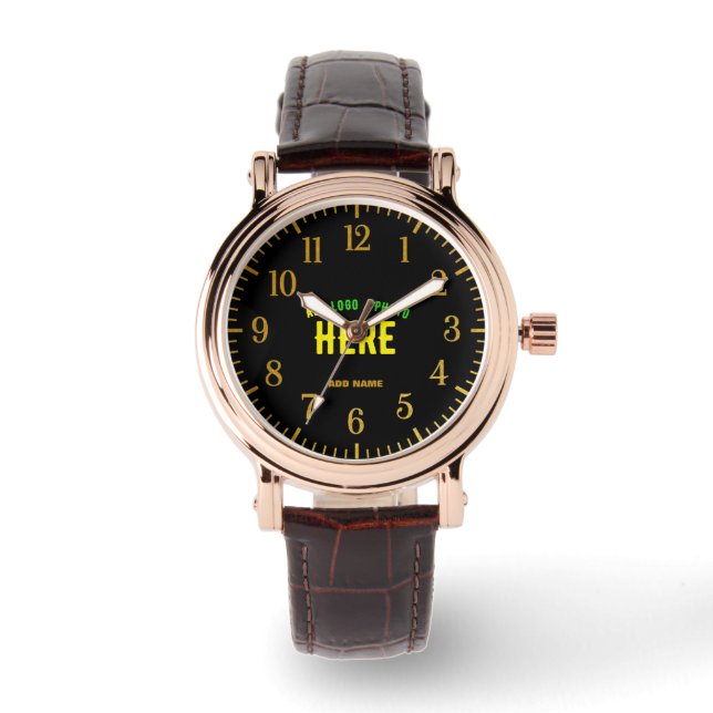 STYLISH MODERN CUSTOMIZABLE BLACK VERIFIED BRANDED WATCH (Front)