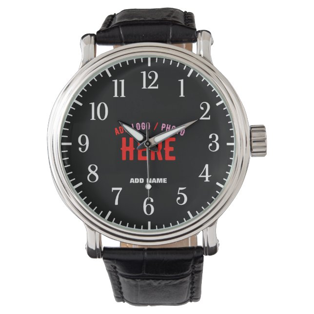 STYLISH MODERN CUSTOMIZABLE BLACK VERIFIED BRANDED WATCH (Front)