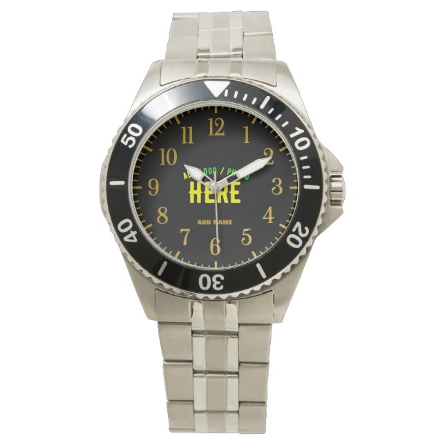 STYLISH MODERN CUSTOMIZABLE BLACK VERIFIED BRANDED WATCH (Front)