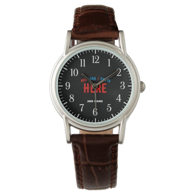 STYLISH MODERN CUSTOMIZABLE BLACK VERIFIED BRANDED WATCH (Front)