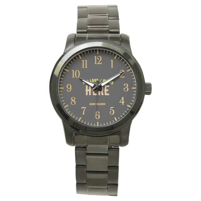 STYLISH MODERN CUSTOMIZABLE BLACK VERIFIED BRANDED WATCH (Front)