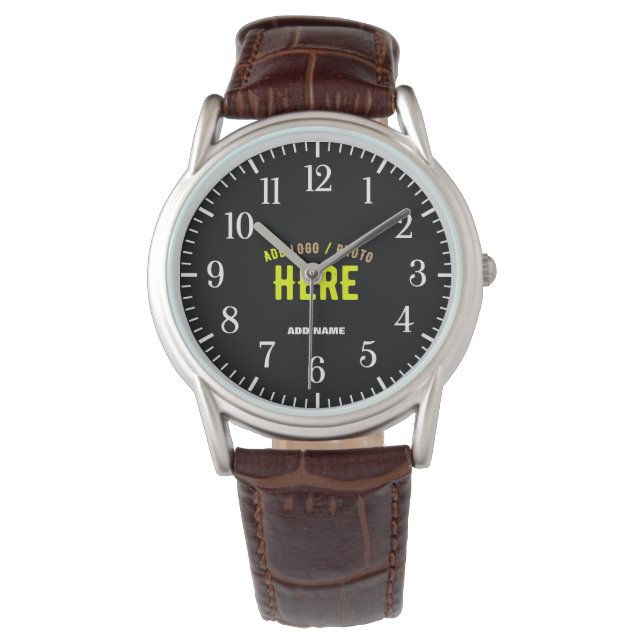 STYLISH MODERN CUSTOMIZABLE BLACK VERIFIED BRANDED WATCH (Front)