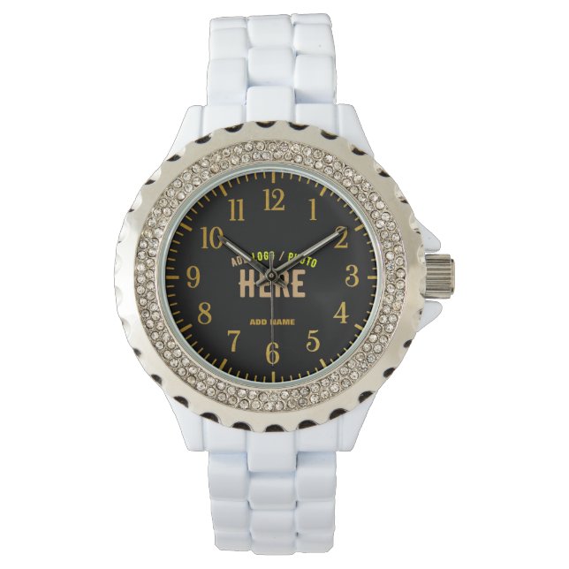 STYLISH MODERN CUSTOMIZABLE BLACK VERIFIED BRANDED WATCH (Front)