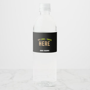 STYLISH MODERN CUSTOMIZABLE BLACK VERIFIED BRANDED WATER BOTTLE LABEL