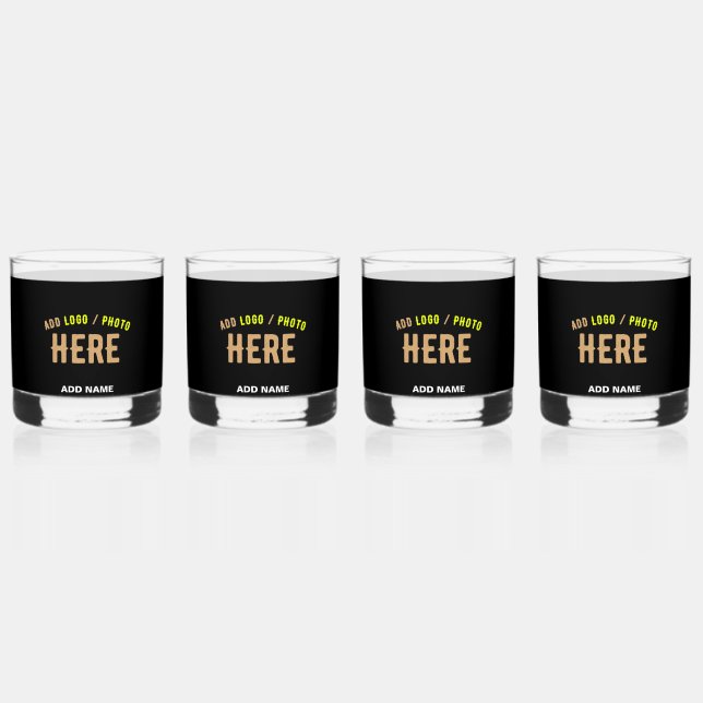 STYLISH MODERN CUSTOMIZABLE BLACK VERIFIED BRANDED WHISKEY GLASS (Front)