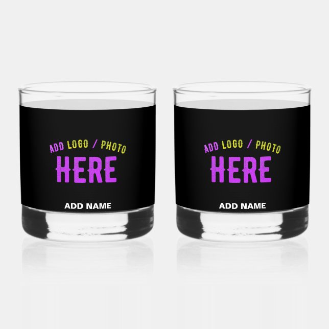 STYLISH MODERN CUSTOMIZABLE BLACK VERIFIED BRANDED WHISKEY GLASS (Front)