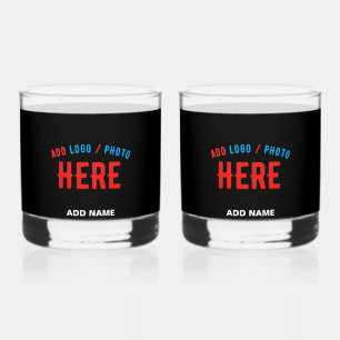 STYLISH MODERN CUSTOMIZABLE BLACK VERIFIED BRANDED WHISKEY GLASS