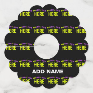 STYLISH MODERN CUSTOMIZABLE BLACK VERIFIED BRANDED WINE GLASS TAG