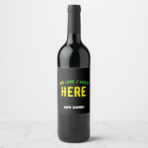 STYLISH MODERN CUSTOMIZABLE BLACK VERIFIED BRANDED WINE LABEL