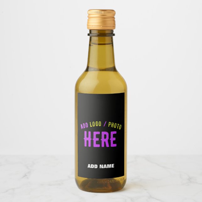 STYLISH MODERN CUSTOMIZABLE BLACK VERIFIED BRANDED WINE LABEL (Front)