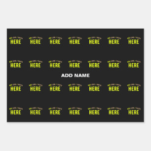 STYLISH MODERN CUSTOMIZABLE BLACK VERIFIED BRANDED WRAPPING PAPER SHEET