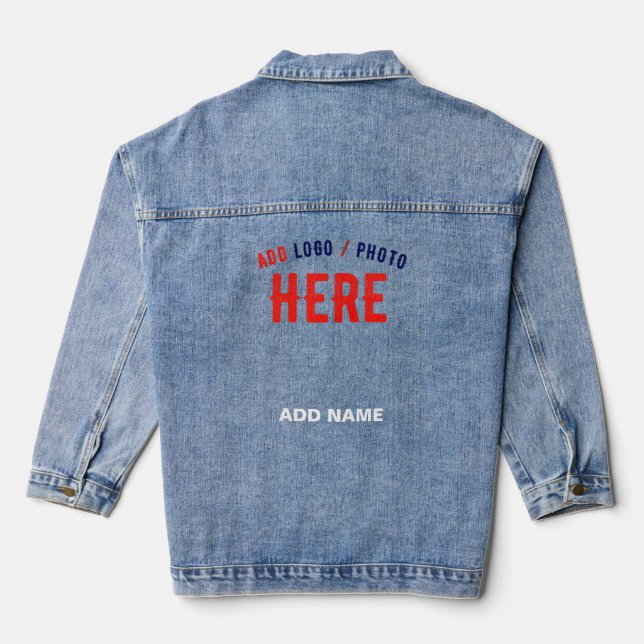STYLISH MODERN CUSTOMIZABLE BLUE VERIFIED BRANDED DENIM JACKET (Back)