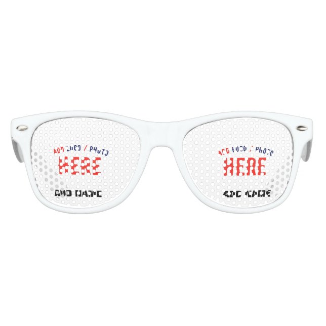 STYLISH MODERN CUSTOMIZABLE BRANDED WHITE FRAME KIDS SUNGLASSES (Front)