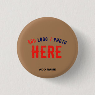 STYLISH MODERN CUSTOMIZABLE BROWN VERIFIED BRANDED 3 CM ROUND BADGE