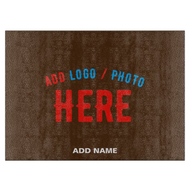 STYLISH MODERN CUSTOMIZABLE BROWN VERIFIED BRANDED CUTTING BOARD (Front)