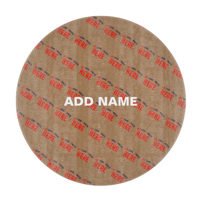 STYLISH MODERN CUSTOMIZABLE BROWN VERIFIED BRANDED CUTTING BOARD (Front)